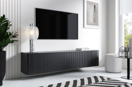 Viseča TV komoda Trenza 220 cm - črna