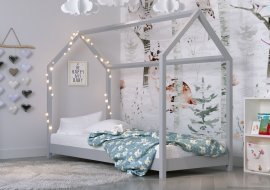 Kocot Kids - Otroška postelja Bella brez vzmetnice, brez predala - 90x200 cm, siva