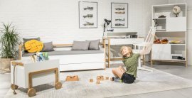 Kocot Kids - Raztegljiva postelja Viktor z vzmetnico in predalom - 80x180 cm