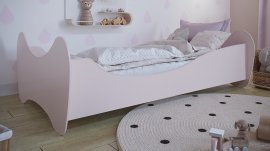 Kocot Kids - Otroška postelja Lilly roza, modra, z vzmetnico - 70x140 cm