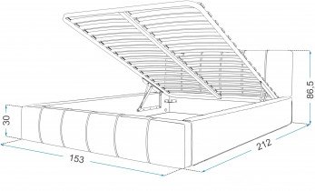 Postelje FDM - Dvižna postelja Florida z jeklenim mehanizmom - 140x200 cm - krem