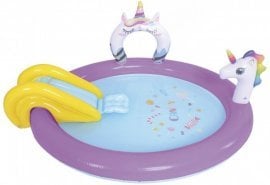 Napihljiv bazen za otroke s toboganom in brizgalno Samorog