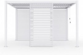 Pomična pergolna polkna z gredo 4m - bela