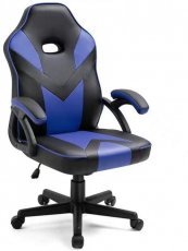 Mirpol - Gaming stol Pixel - črn/moder