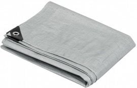 Močna ponjava 120G 4x5 m z jeklenimi očesci - siva