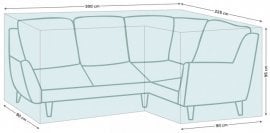 Prevleka za vrtno kotno sedežno garnituro 300/225x90x95 cm