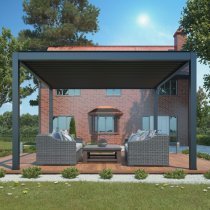 Mirpol - Vrtna pergola Luxe 3x4m z LED in električno streho - antracit