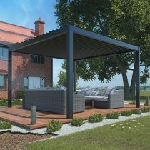 Mirpol - Vrtna pergola Luxe 3x4m z LED in električno streho - antracit