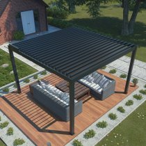 Mirpol - Vrtna pergola Luxe 3x4m z LED in električno streho - antracit