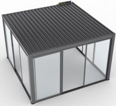 Mirpol - Vrtna pergola Luxe 3x4m z LED in električno streho - antracit