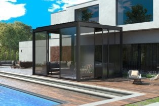Mirpol - Steklena drsna vrata za pergolo Luxe, 3m - antracit