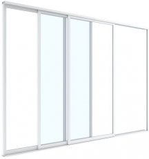 Steklena drsna vrata za pergolo Luxe, 4m - bela