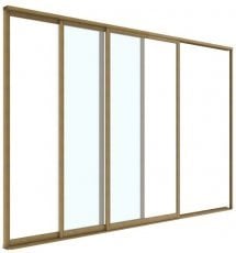 Steklena drsna vrata za pergolo Luxe, 3m - les