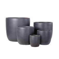 Komplet zunanjih lončkov Ombra 2/6 (temno sivi)