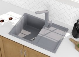 Pomivalno korito Selena s sifonom - sivo