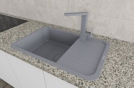 Pomivalno korito Cube s sifonom - sivo