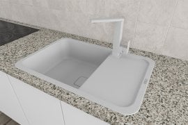 Pomivalno korito Cube s sifonom - belo