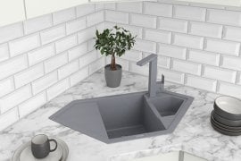 Pomivalno korito Pandora s sifonom - sivo