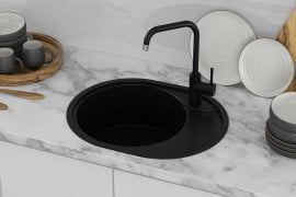 Pomivalno korito Onyx s sifonom - črno 