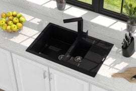 Pomivalno korito Toskana s sifonom - črno 