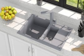 Pomivalno korito Toskana s sifonom - sivo