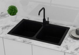 Pomivalno korito Equatoria s sifonom - črno 