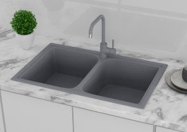 Pomivalno korito Equatoria s sifonom - sivo 