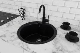 Pomivalno korito Turas 480 s sifonom - črno 