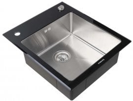Pomivalno korito Handmade Black Glass 60x51
