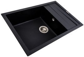 Pomivalno korito Cascada 70 črno s sifonom