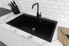 Pomivalno korito Bogema s sifonom - črno