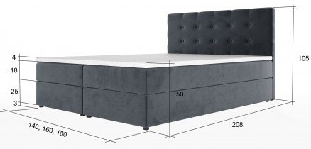 Gama Mobler - Boxspring postelja Fado 2 - 180x200 cm