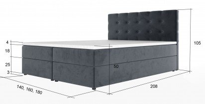 Gama Mobler - Boxspring postelja Alex - 140x200 cm