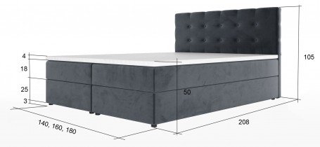 Gama Mobler - Boxspring postelja Lena - 160x200 cm