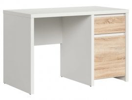 Ozka pisalna miza Kaspian - Bela/sonoma hrast
