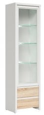 Vitrina Kaspian - Bela/sonoma hrast