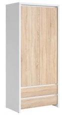 Garderobna omara Kaspian - Bela/sonoma hrast