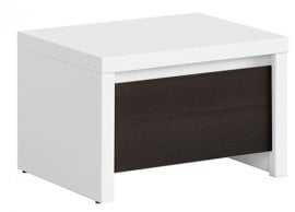 Nočna omarica Kaspian - Bela/wenge 