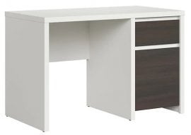 Ozka pisalna miza Kaspian - Bela/wenge