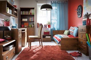 Black Red White - Komplet za otroško sobo, spalnico, hodnik Indiana