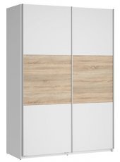 Garderobna omara z drsnimi vrati Colin - bela/sonoma hrast - 153 сm