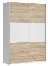 Garderobna omara Colin z drsnimi vrati - sonoma hrast/bela - 153 сm