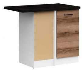 Spodnja kotna omara Junona Line leva - bela/temni hrast - 100 cm