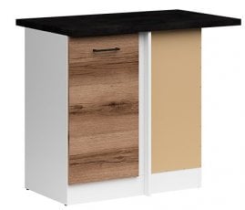 Spodnja kotna omara Junona Line desna - bela/temni hrast - 100 cm