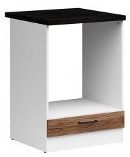 Spodnja omara za vgradno pečico Junona Line - bela/temni hrast