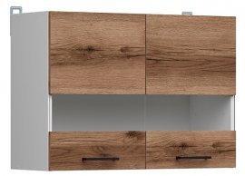 Zgornja vitrina Junona Line - bela/temni hrast - 80 cm