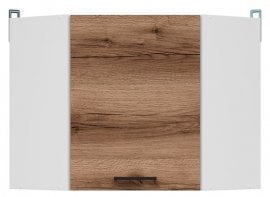 Kotna omara Junona Line - bela/temni hrast - 60x60 cm