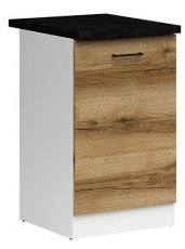 Spodnja omara Junona Line desna - bela/svetel hrast - 50 cm