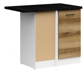 Spodnja kotna omara Junona Line leva - bela/svetel hrast - 100 cm