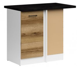 Spodnja kotna omara Junona Line desna - bela/svetel hrast - 100 cm